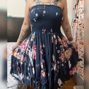 Navy floral dress